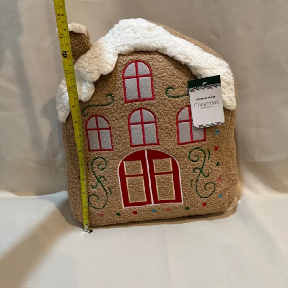 NWT Kirkland's Home Christmas 14 inch Gingerbread House Pillow